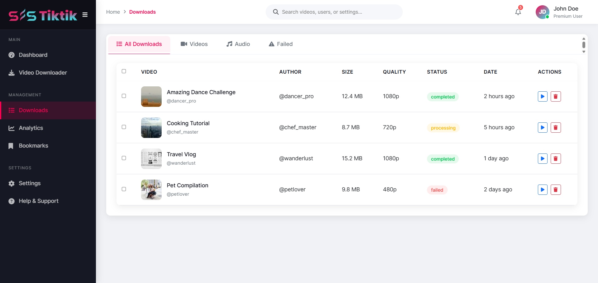Downloads Management